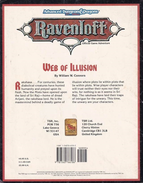 AD&D 2nd Edition - Ravenloft - Web of Illusion (B Grade) (Genbrug)